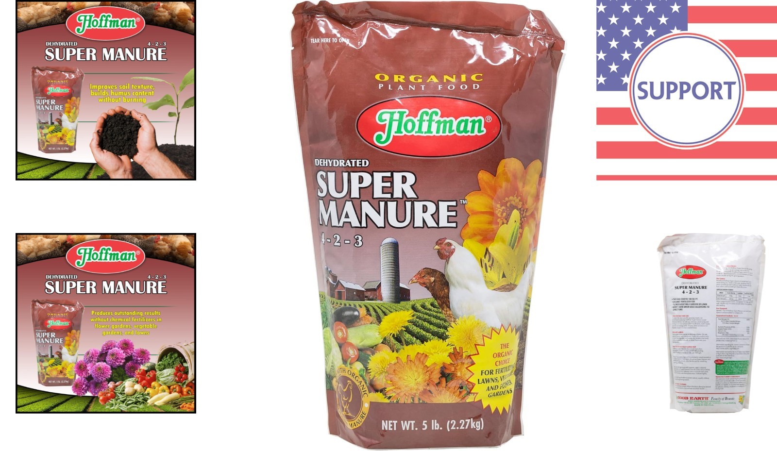 Hoffman 4-2-3 Dehydrated Super Manure – 5 lb Organic Fertilizer for Gardens