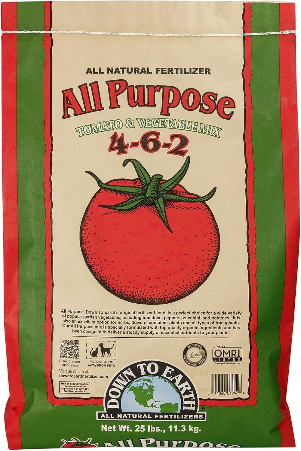 Organic All Purpose 4-6-2 25 lb Plant Food Tomatoes Peppers Eggplant Squash