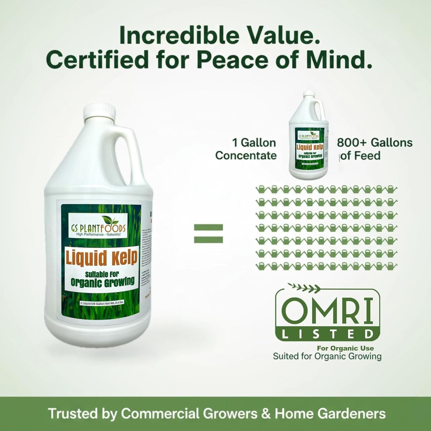 GS Plant Foods Liquid Kelp – for Organic Growing, OMRI Listed Seaweed Concentrat