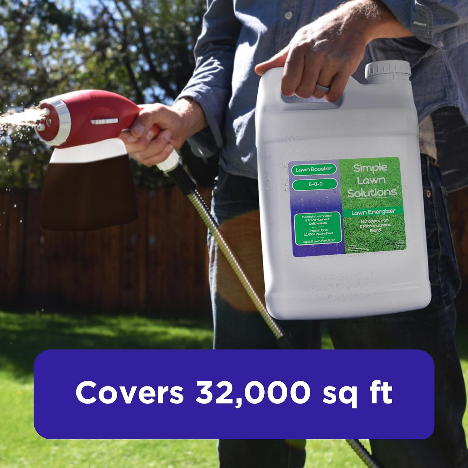 Commercial Grade Lawn Energizer- Grass Micronutrient Booster with Iron and Nitro