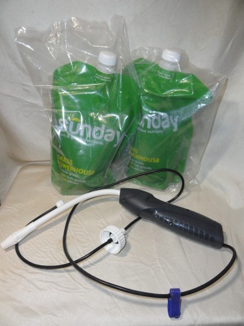 2 SUNDAY LAWN & GARDEN GRASS POWERHOUSE COVERS 10,000 SQ FT TOTAL + SPRAYER