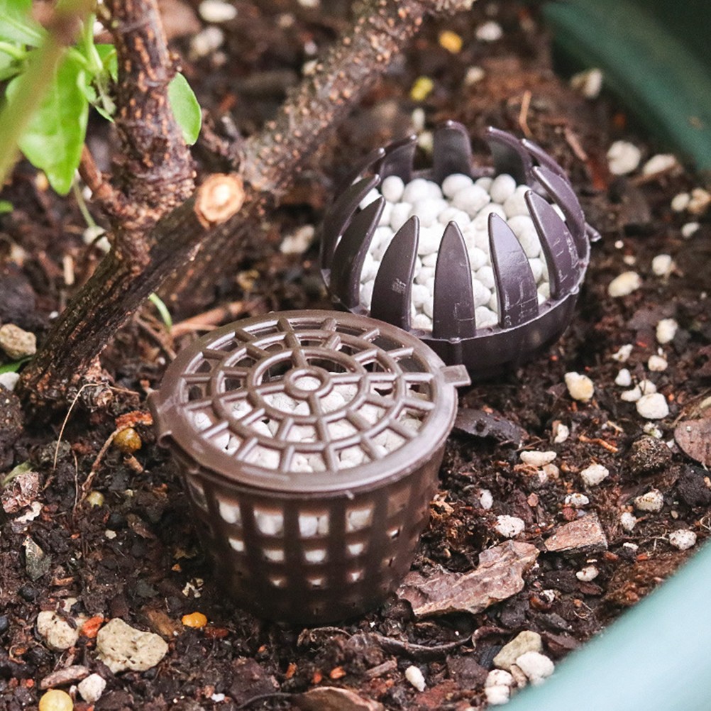 20Pcs Durable Plastic Fertilizer Boxes for Bonsai Planting Coffee Color