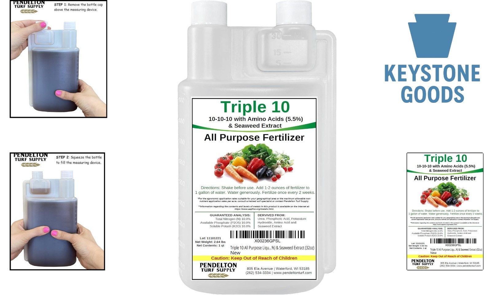 Triple 10 All Purpose Liquid Fertilizer 32oz – Versatile Growth Boost with Am…
