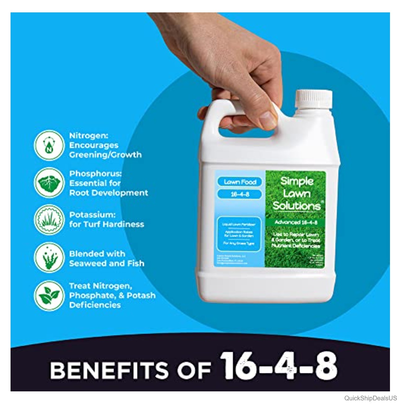 Liquid Lawn Fertilizer 16-4-8 NPK Concentrated Spray For All Grass Types