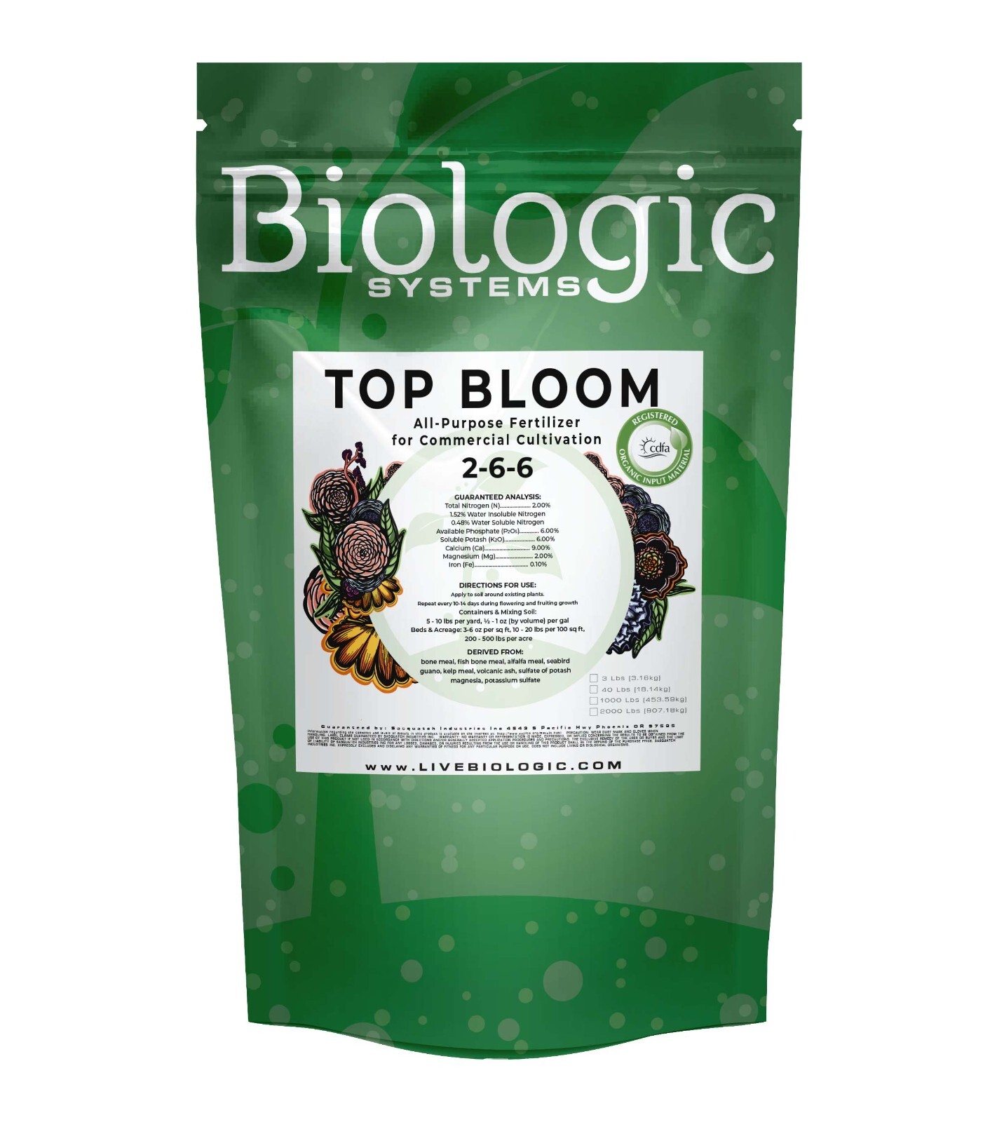 Top Bloom All Purpose Fertilizer Micronized (2-6-6) 3 lb.