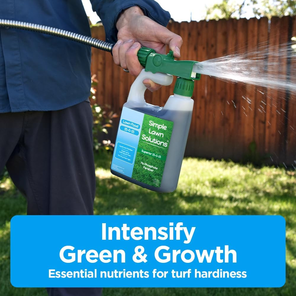 Superior 15-0-15 Liquid Lawn Fertilizer – Lawn Food for Growth & Green – Nitroge