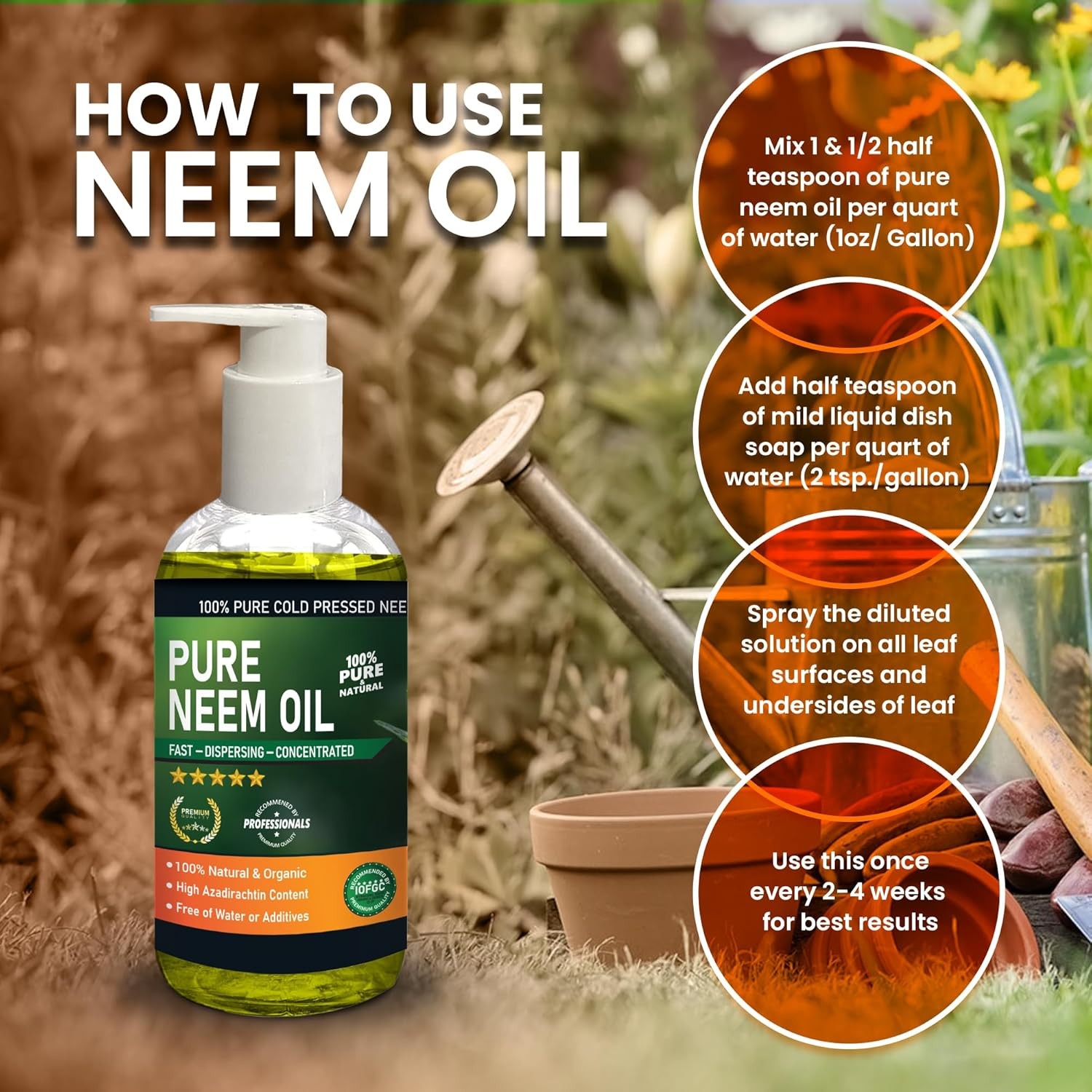 Yield Titan 100% Pure Cold Pressed Neem Oil for Plants & Vegetables