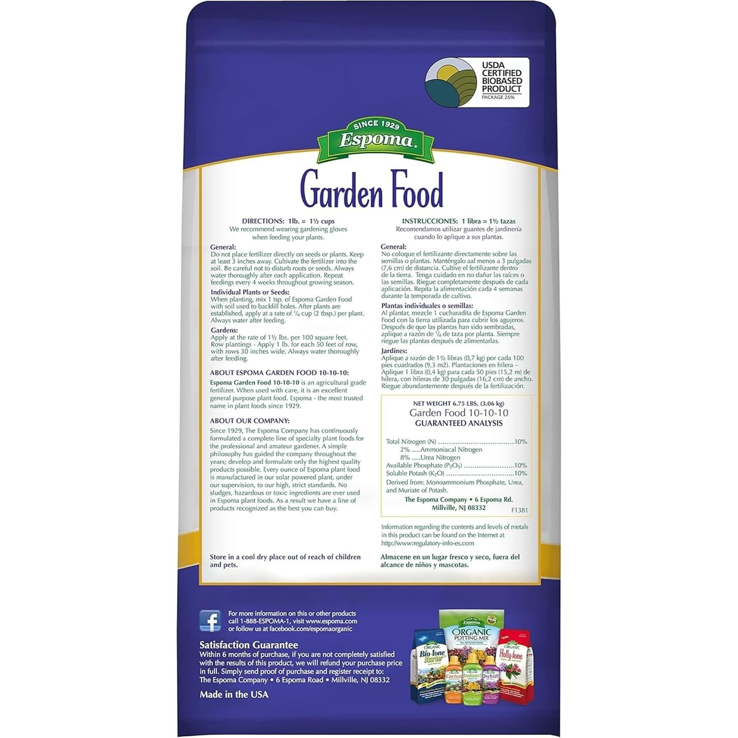 6.75lb 10-10-10 Garden Food for Plants/`