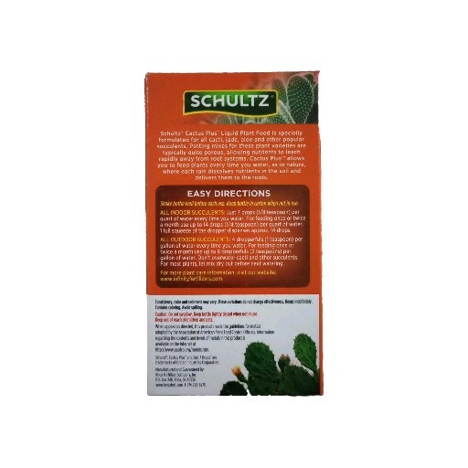 Schultz Liquid Cactus Plant Food 2-7-7 Succulents Jade Aloe Vera 4 oz. w Dropper
