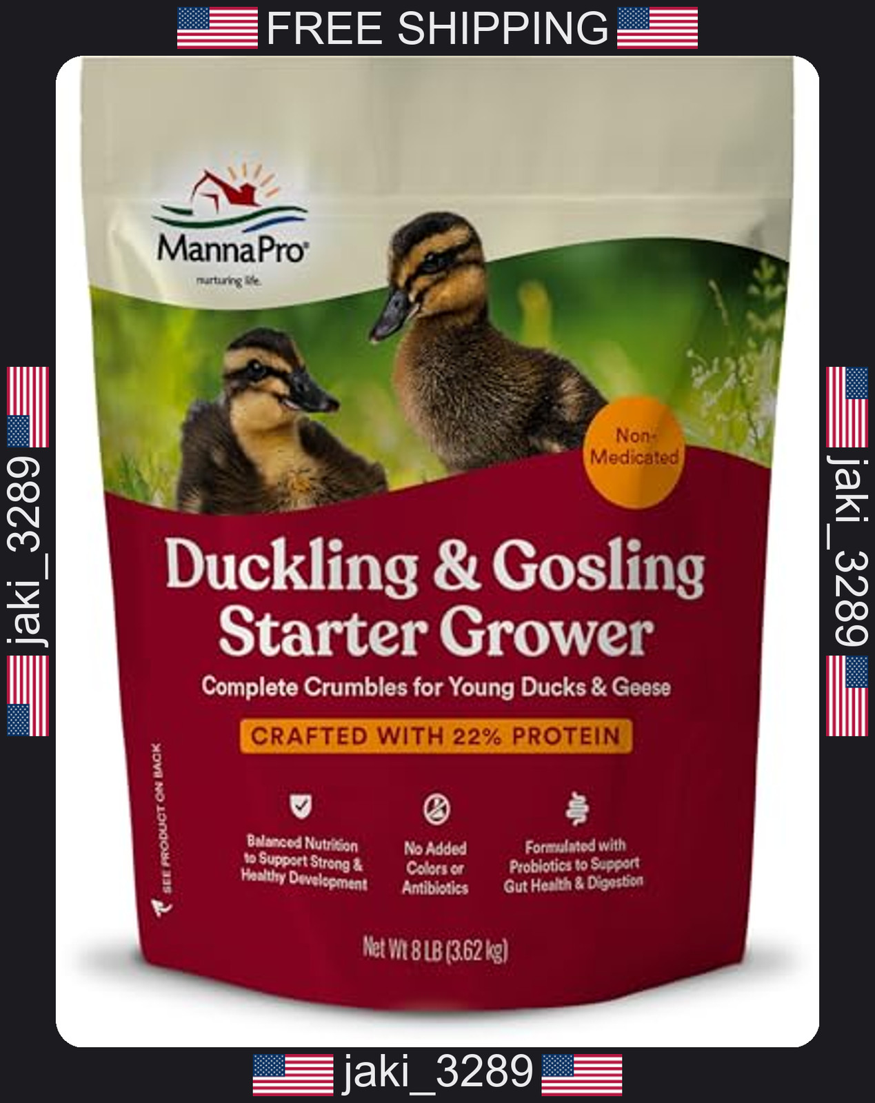 Manna Pro Duck Starter Grower Crumble ? Non-Medicated Duckling Feed with