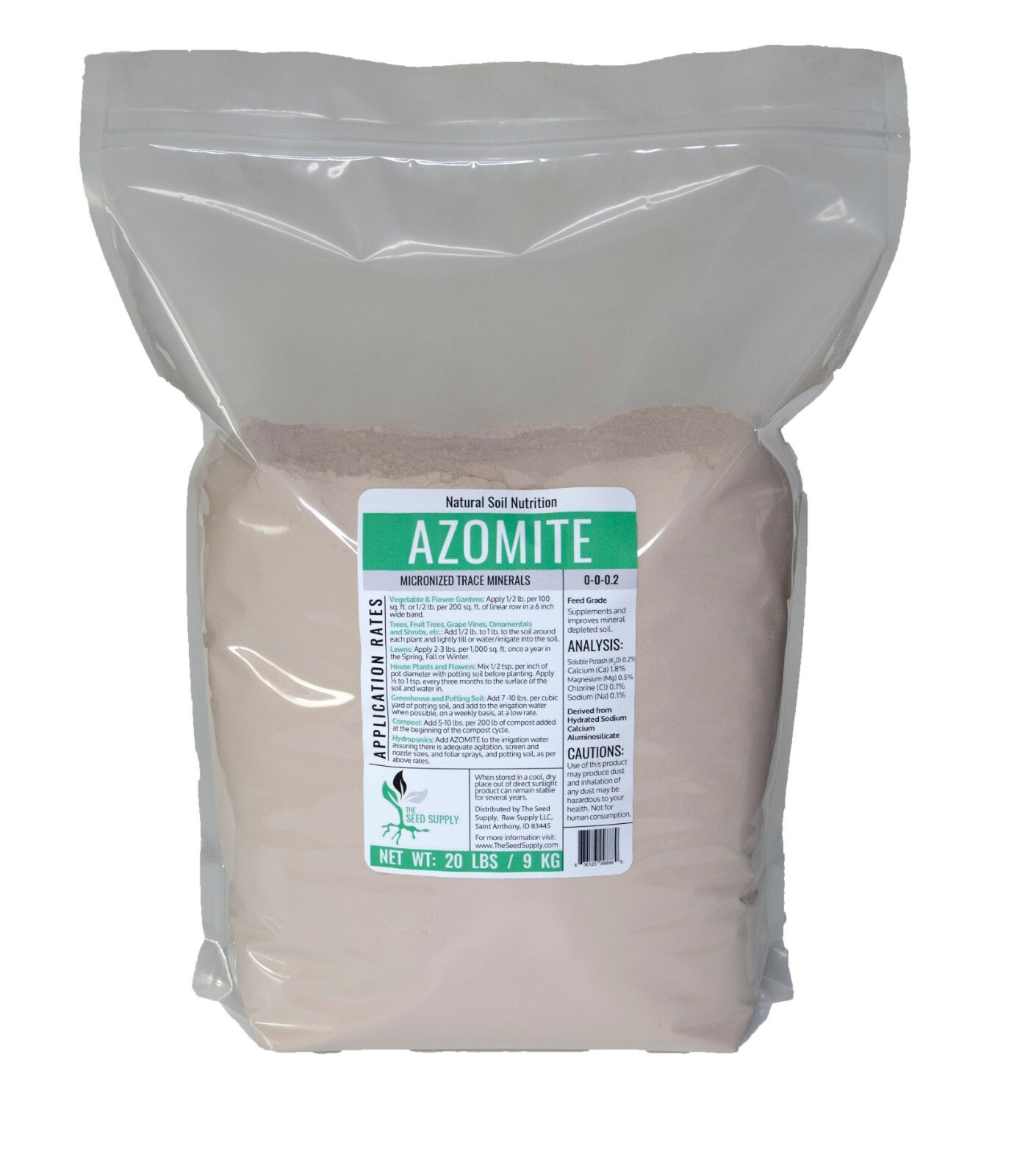 20 Pound AZOMITE Volcanic Ash Rock Dust Powder – 67 All Natural Trace Minerals