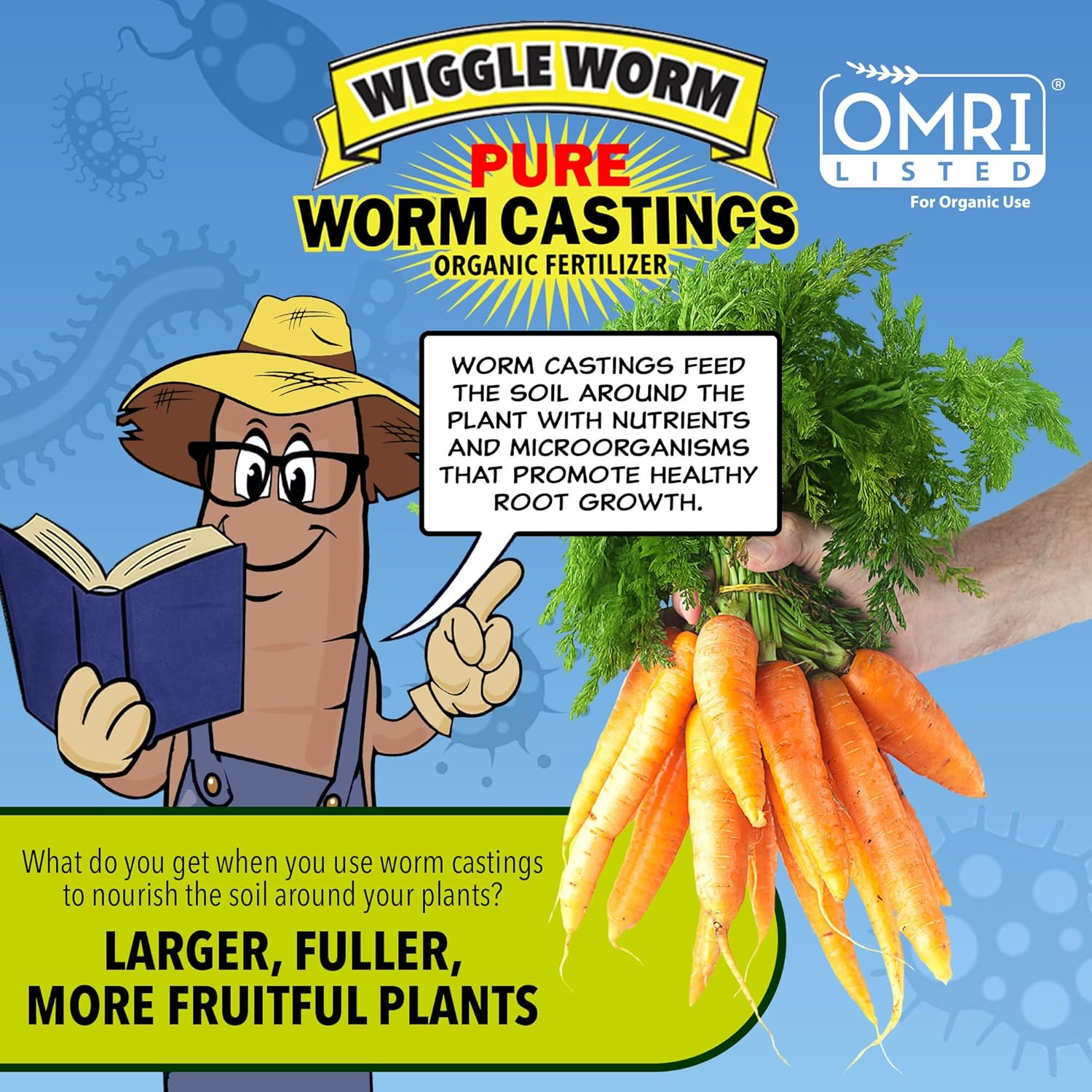 100% Pure Organic Mineral-Dense Worm Castings Fertilizer, 30Lbs – Improves Soil
