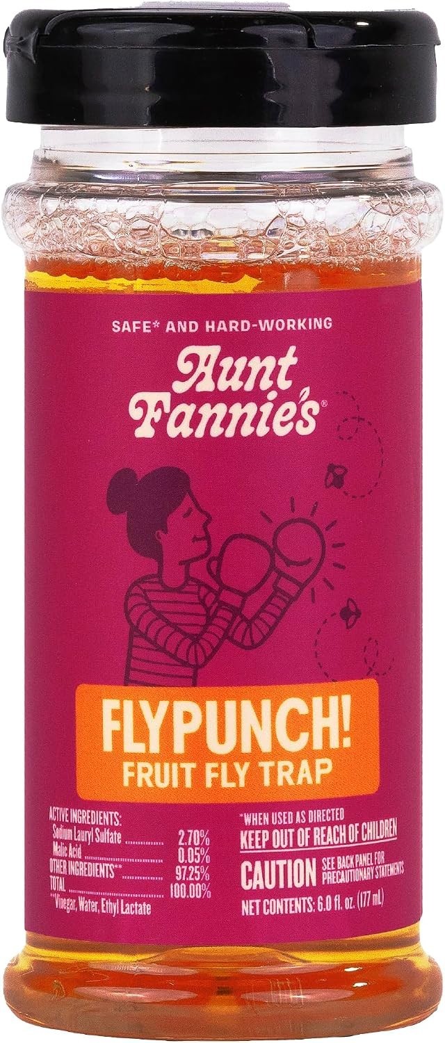 FlyPunch Fruit Fly Trap, Indoor Kitchen Use, 6 oz, Pack of 1 | Plant-Based In…