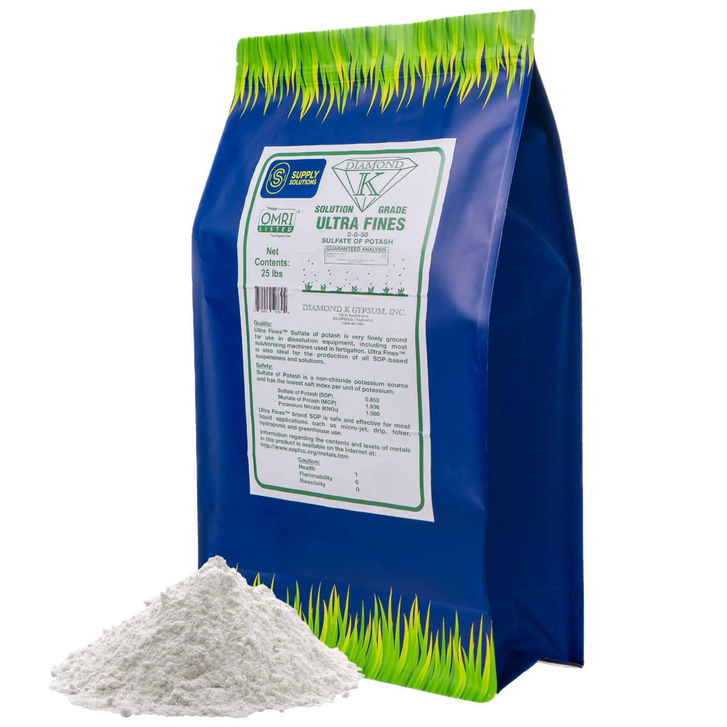 0-0-50 Sulfate of Potash – Organic Potash Fertilizer, Ideal for Gardens – 25 Lbs