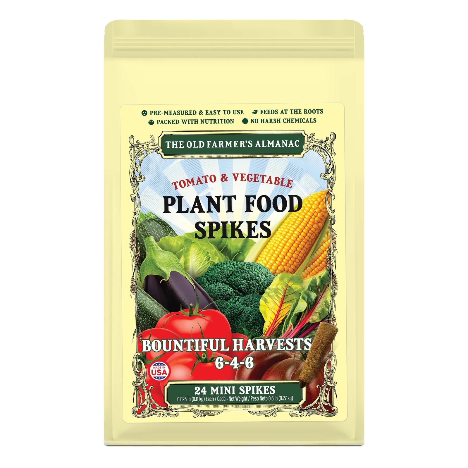 Tomato & Vegetable Plant Food Mini Spikes – NPK 6-4-6 for Abundant Yields