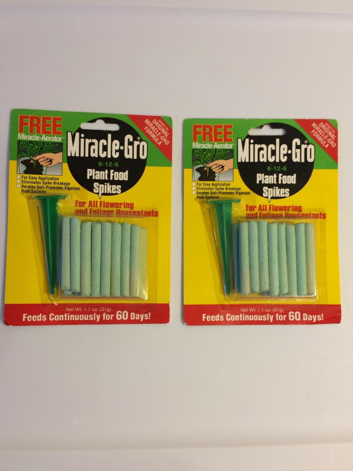 Miracle-Gro Indoor Plant Food Spikes Fertilizer Continuous Feeding 48 Count 2×24