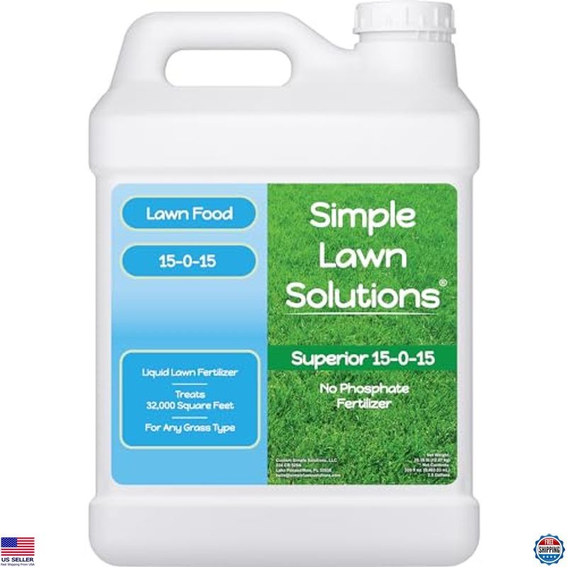 15-0-15 Liquid Lawn Fertilizer – All Season Grass Food, 2.5 Gallons Concentrate