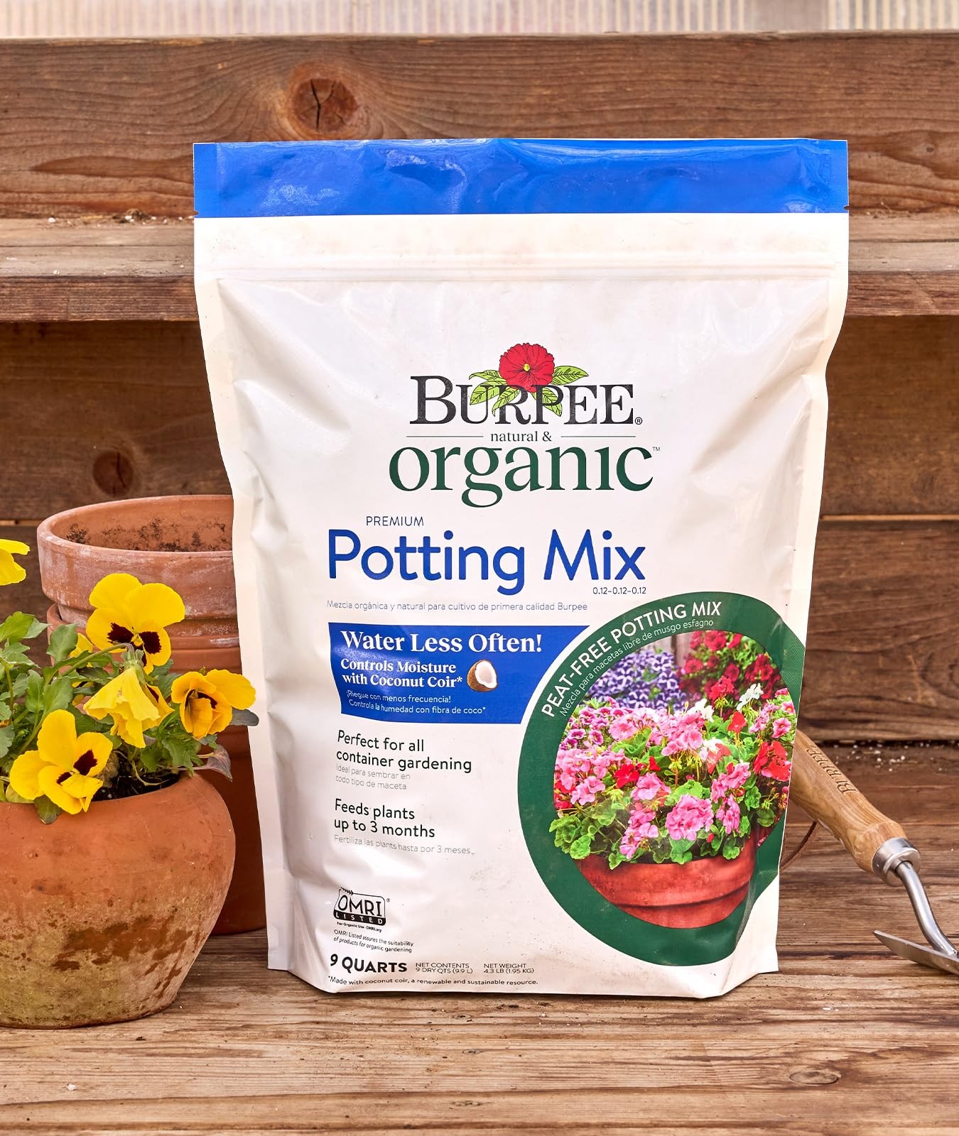 Burpee, 9 Quarts | Premium Organic Potting Natural Soil 9 Quarts, Mix
