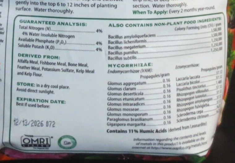 Dr. Earth Organic Premium Gold All Purpose Fertilizer – 4-4-4 – 4LBS EACH BAG