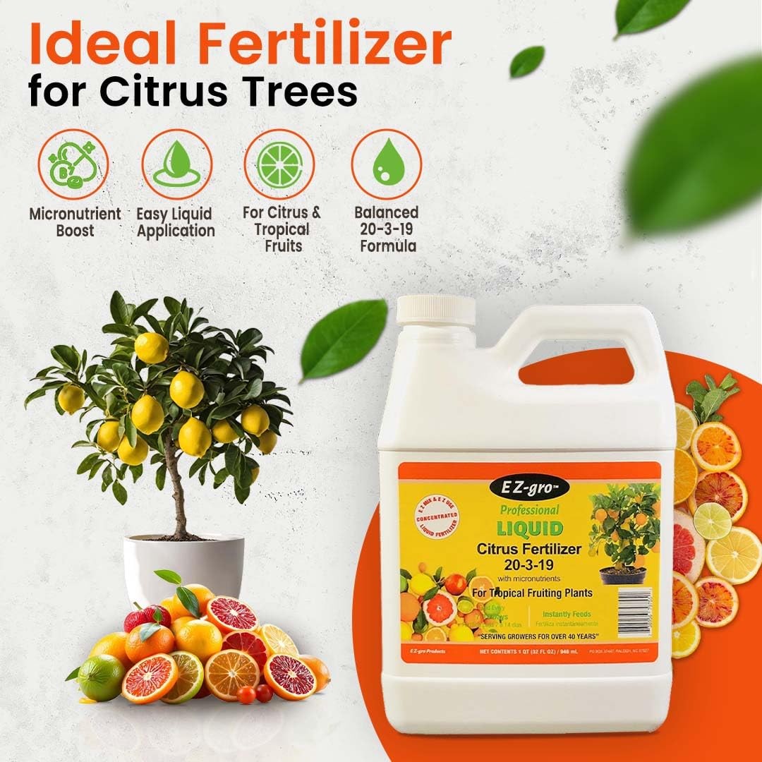 Citrus Tree Fertilizer – Orange, Lemon, Lime, Mango, Avocado – 1 Qt