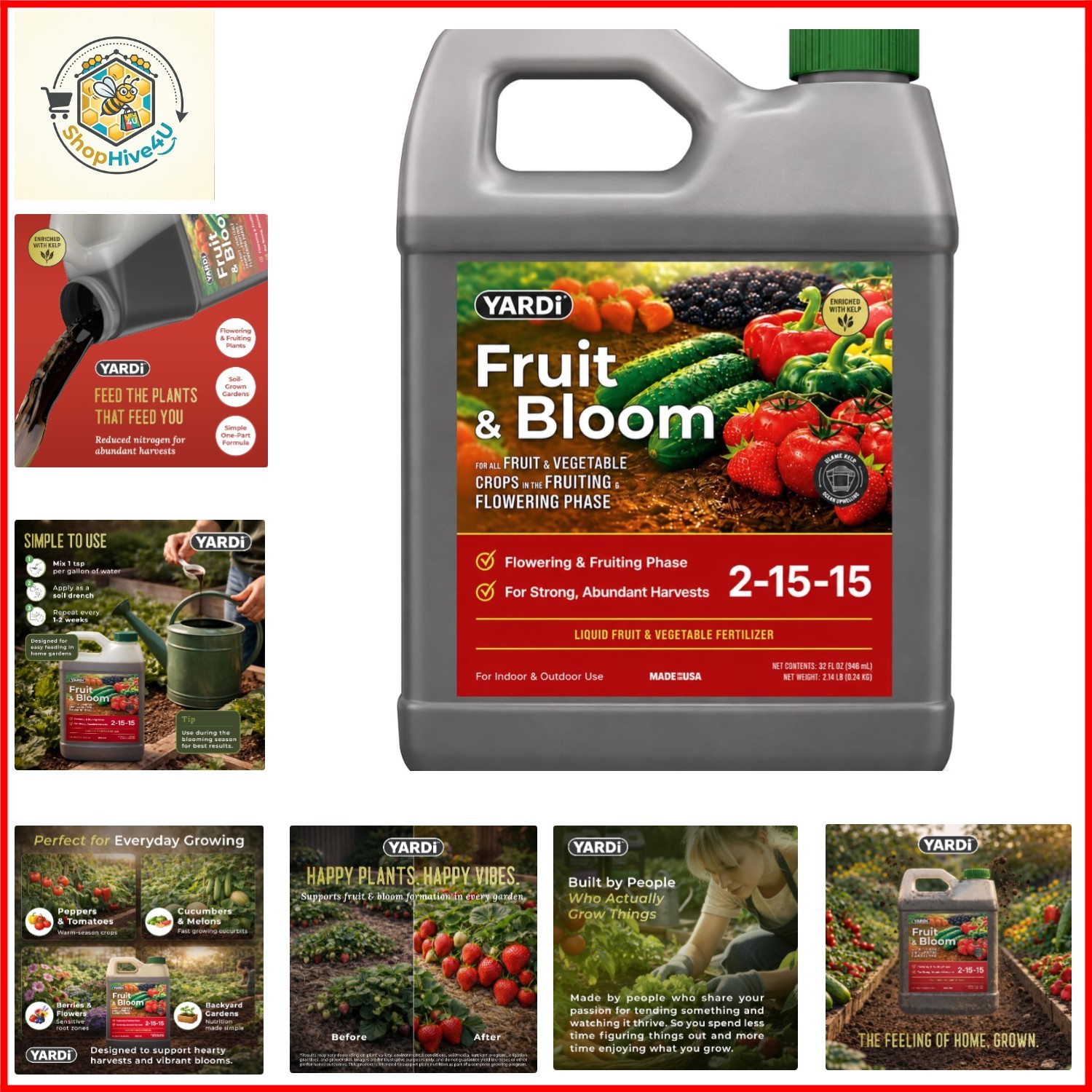 Fruit & Bloom Fertilizer 32oz High Phosphorus NPK 2-15-15 Liquid |