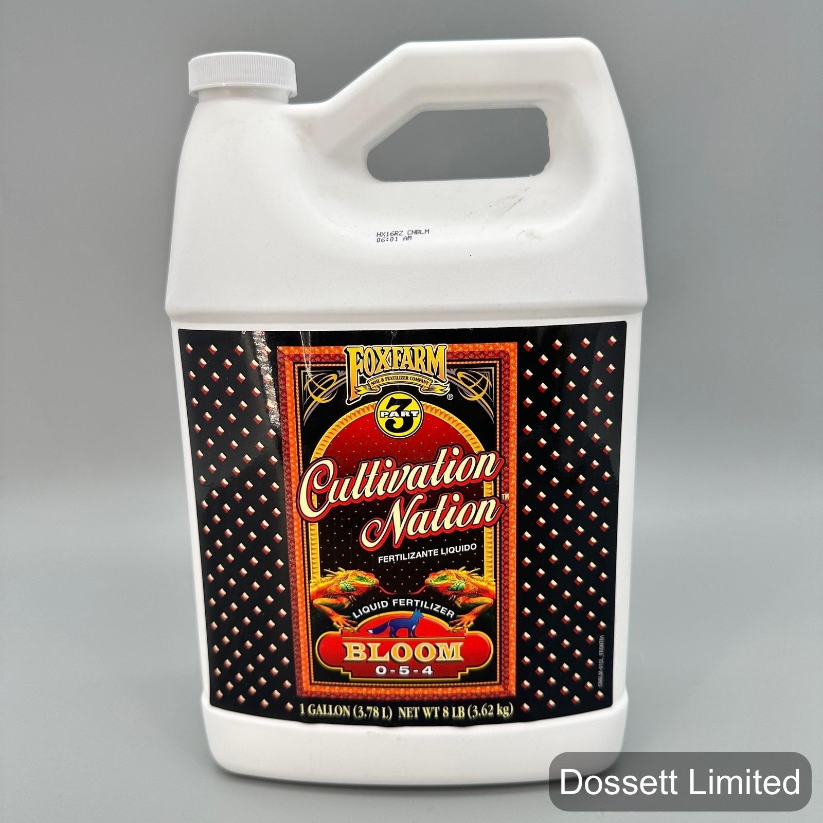 FoxFarm Cultivation Nation Bloom Fertilizer 0-5-4 1 Gallon Liquid Plant Food