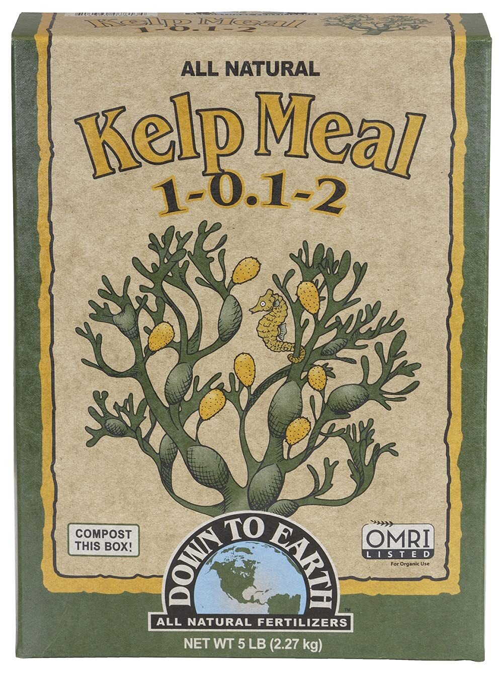 Down To Earth Kelp Meal Organic Fertilizer For Gardens And Containers 2 Lbs