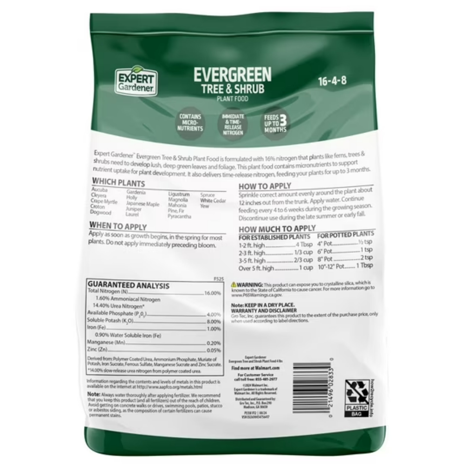 Expert Gardener Evergreen Tree Shrub Fertilizer 4 lb (Pack of 2) 16-4-8 Food
