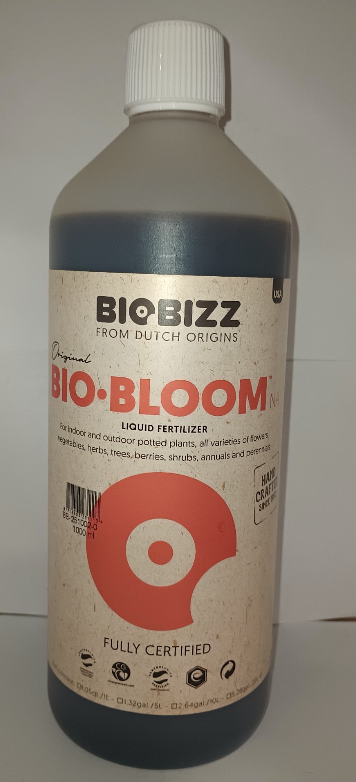 Bio Bizz Liquid Fertilizer Bio – Bloom 1-2-2 1 Liter bottle plant food nutrient