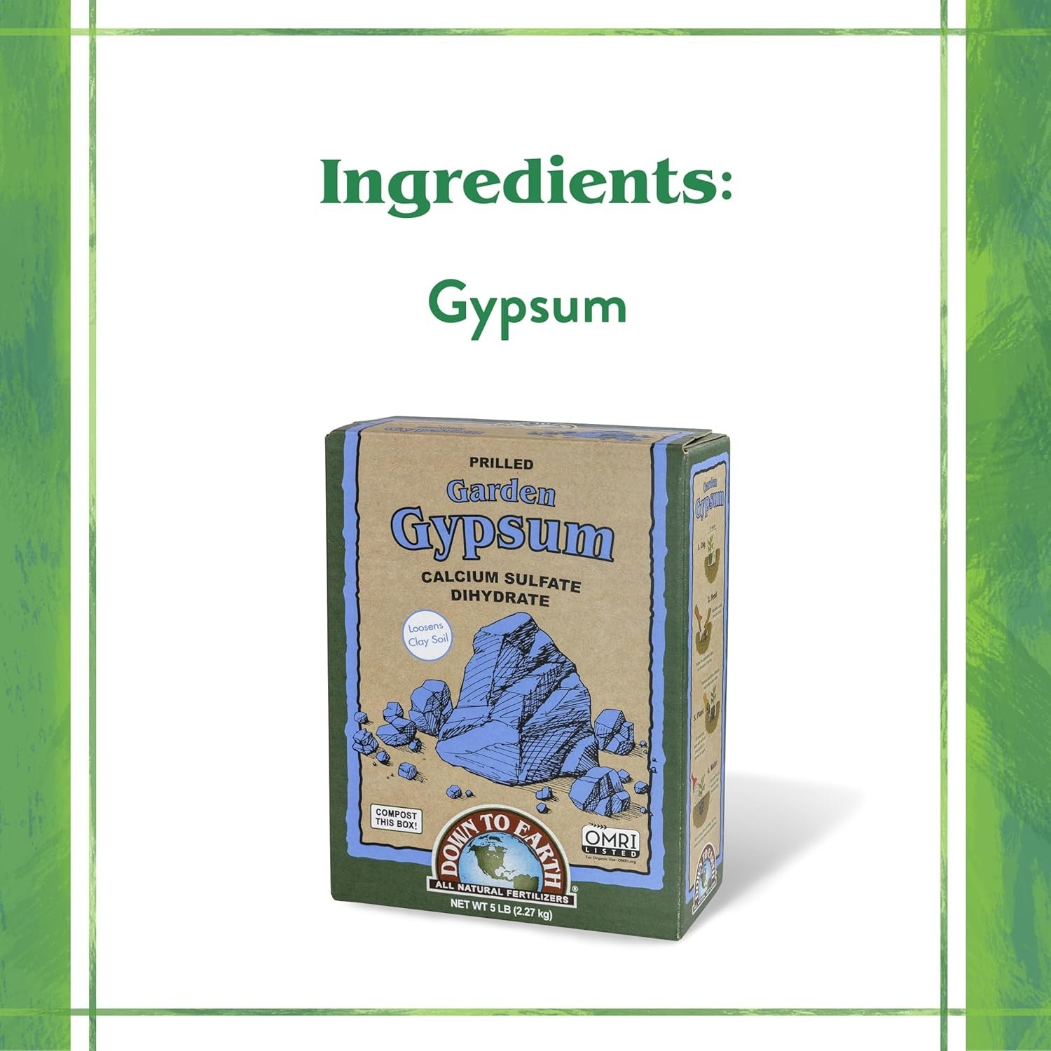 Organic Prilled Garden Gypsum – 5 lb Calcium Sulfate for Clay Soil Improvement