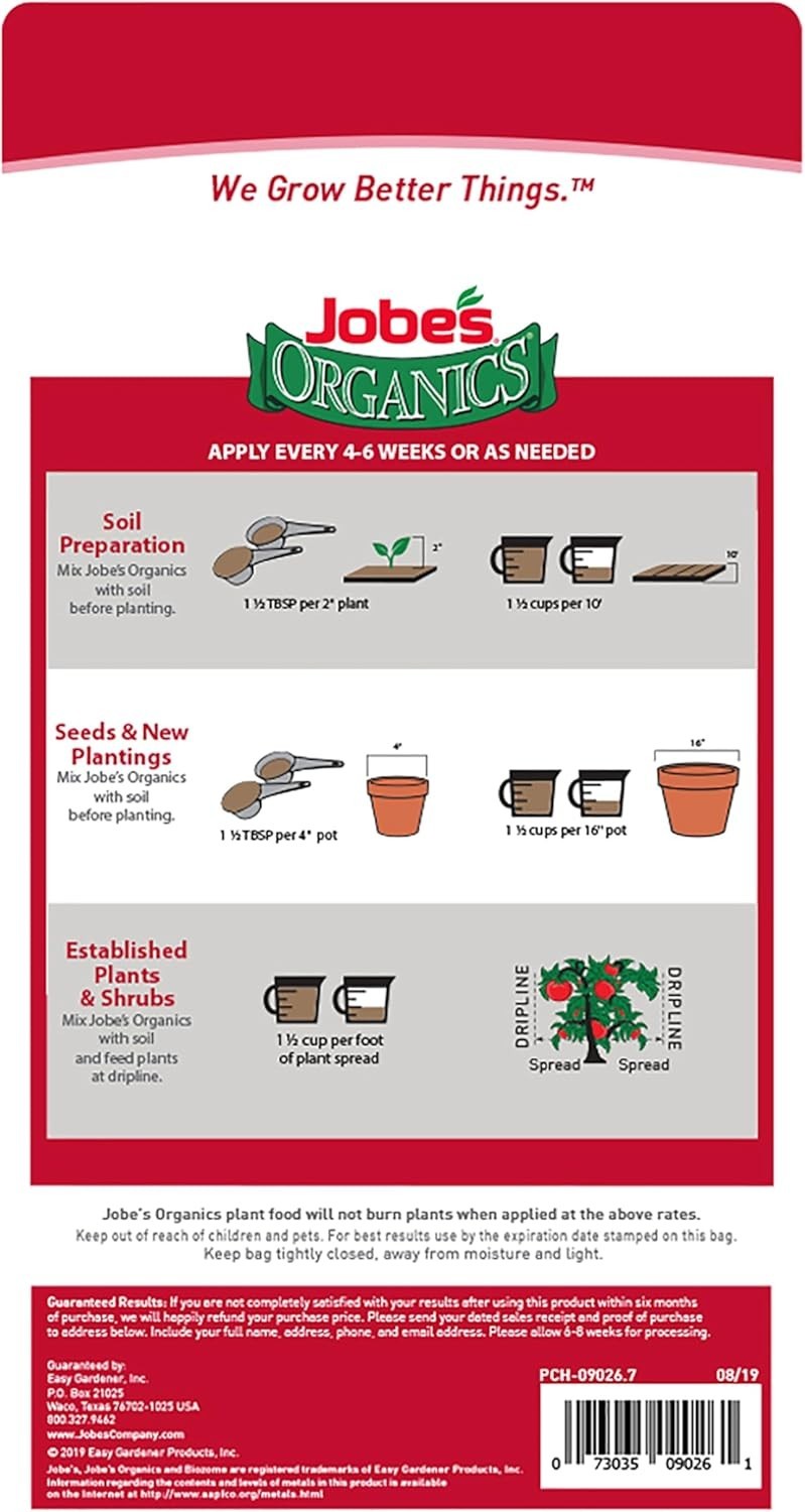 4 lb Jobe’s Organics Fertilizer: Safe and Effective for Vegetables & Tomatoes