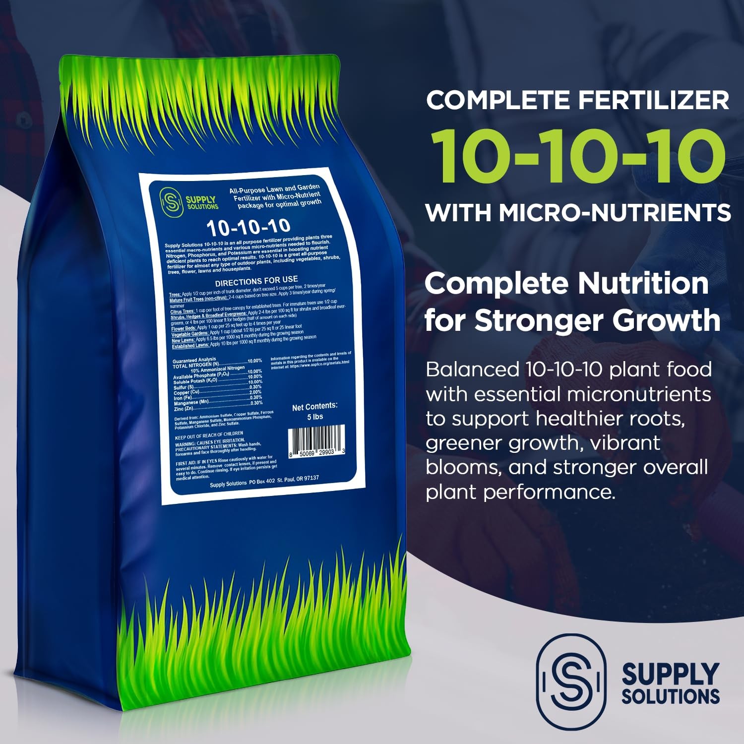 10-10-10 Complete Lawn & Garden Granular Fertilizer with Micronutrients – Bal…