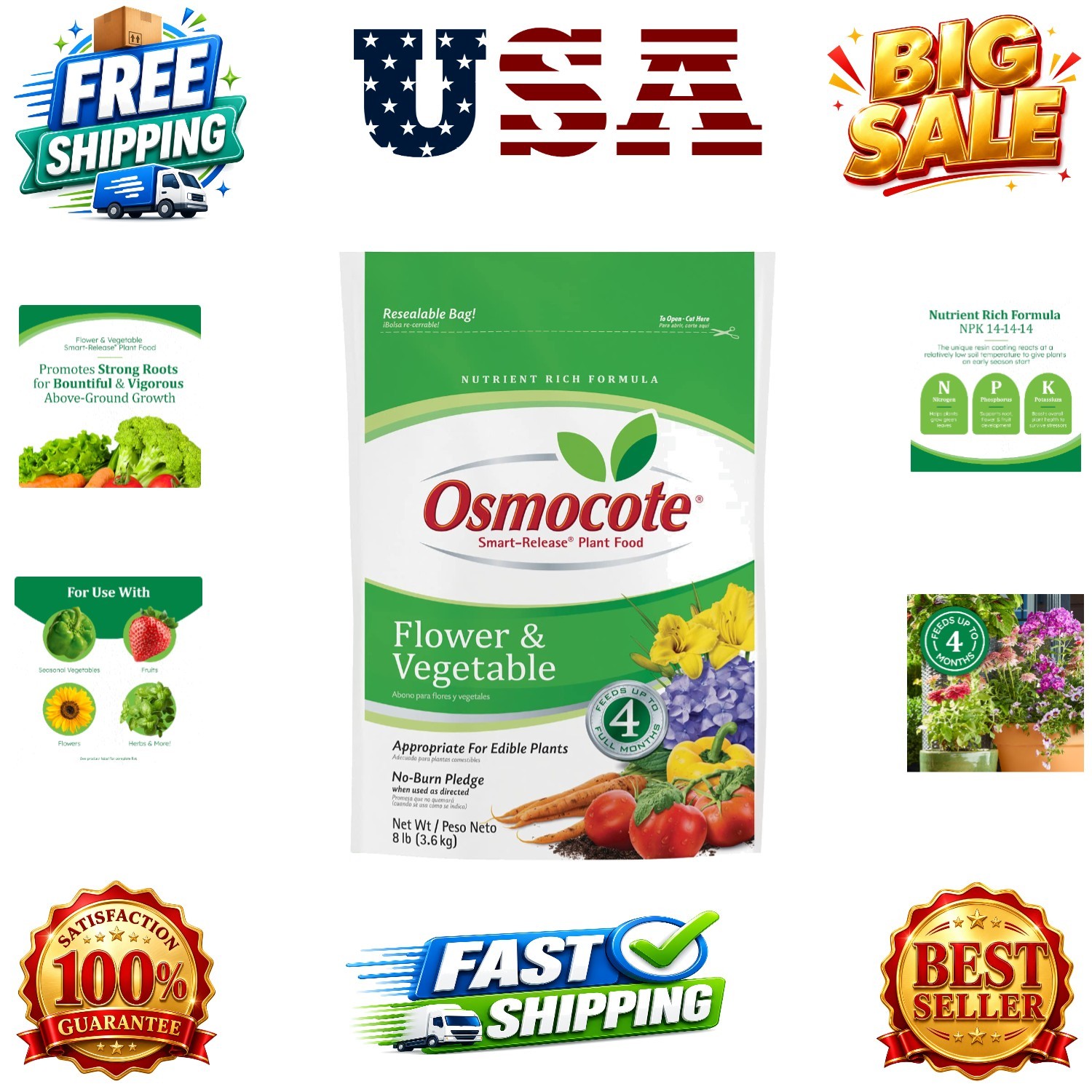Smart-Release Plant Food Flower & Vegetable – Continuous Release Plant Fertil…