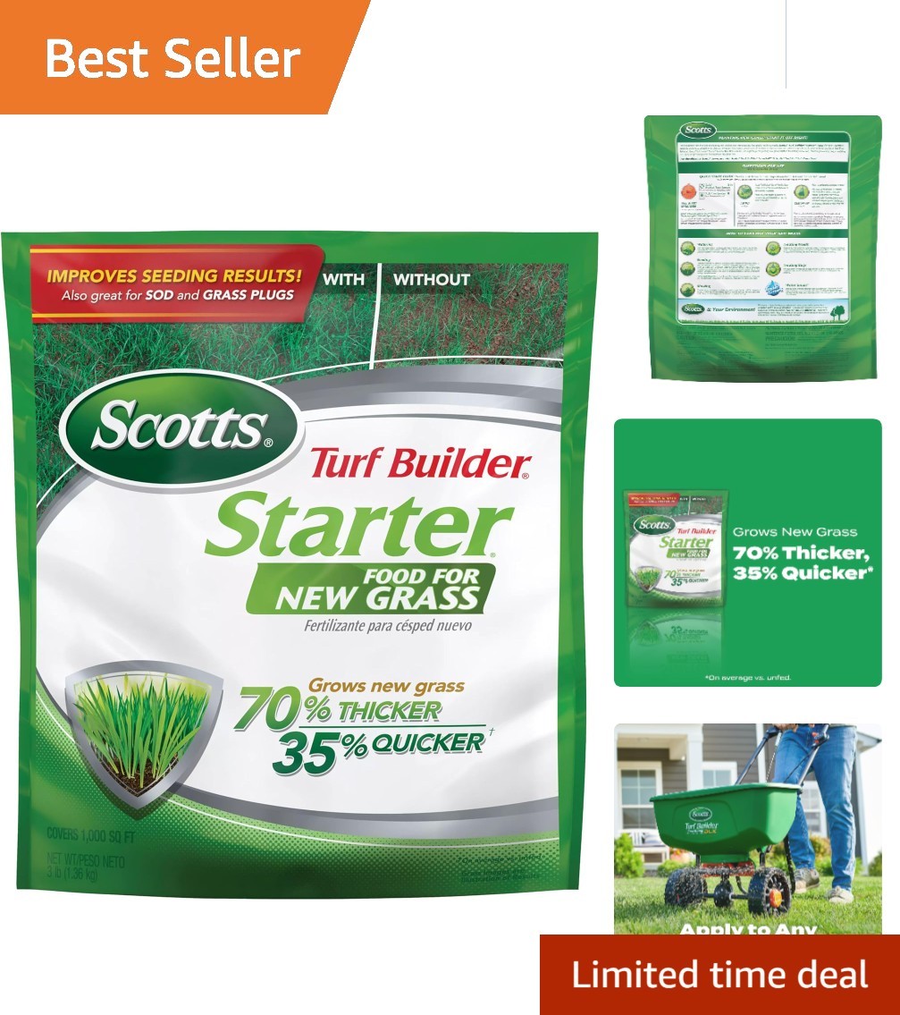 Turf Builder Starter Food for New Grass, 3 lb – Covers 1,000 sq. ft. Therapy