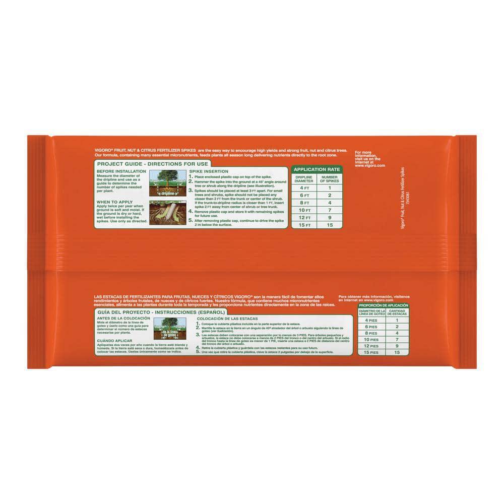 Vigoro All Season Fruit Nut and Citrus Fertilizer Spikes (16-4-8) (15-Count)