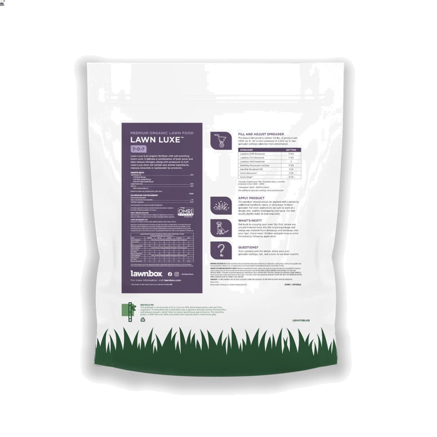 Lawn Luxe 7-0-7 100% Organic Summer Grass Fertilizer 14 lb Bag Covers 2,500 s…