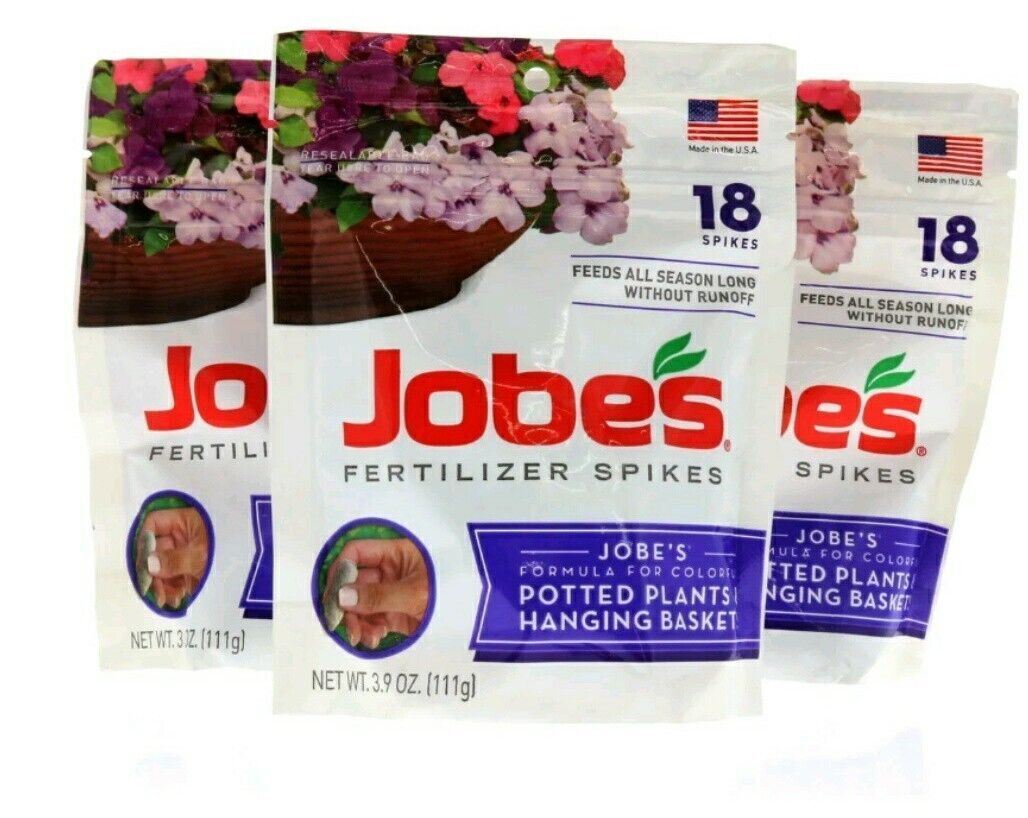 3 Packs Jobe’s Potted Plants & Hanging Basket Fertilizer Spikes