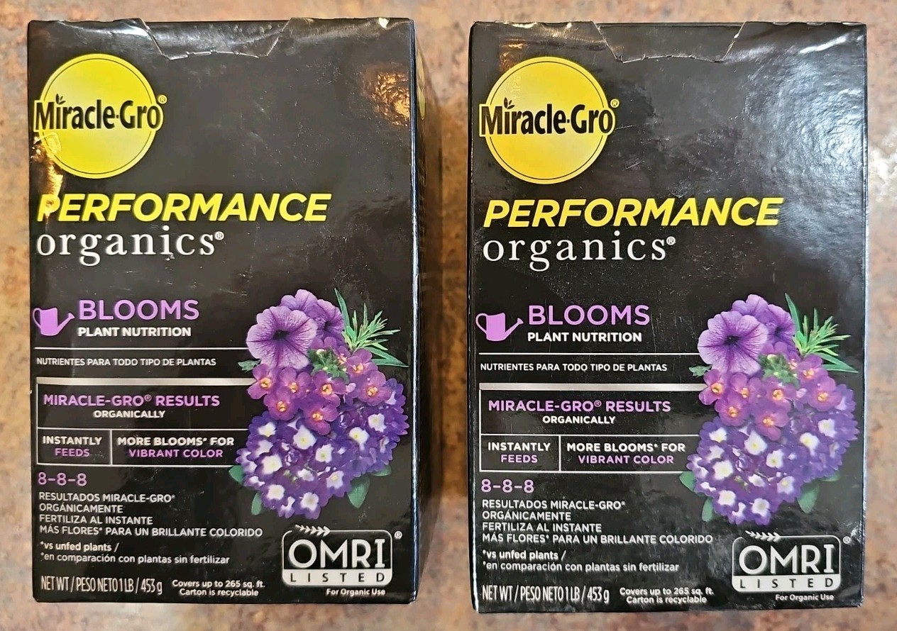 Miracle-Gro Performance Organics – 1lb Blooms Plant Nutrition 8-8-8 [Lot Of 2]