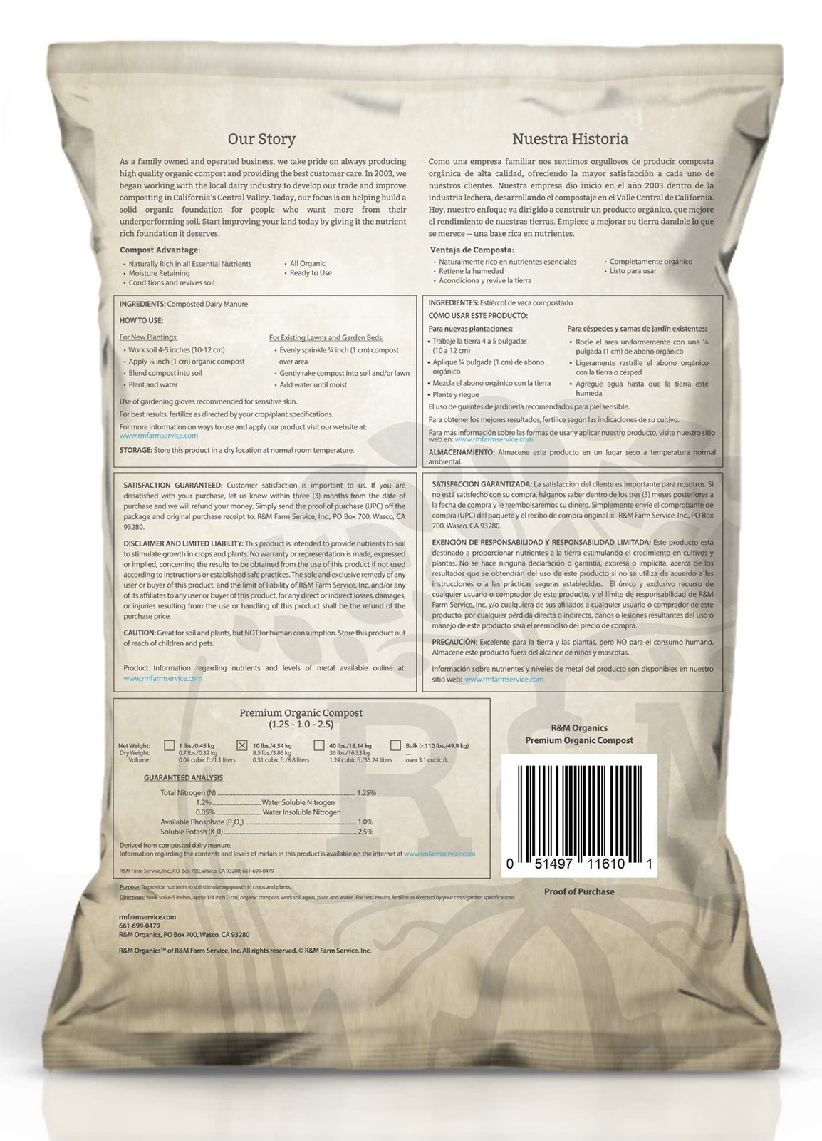 Premium Organic Compost 10 lb Bag for Vegetables, Flowers, Plants & Lawns-All…