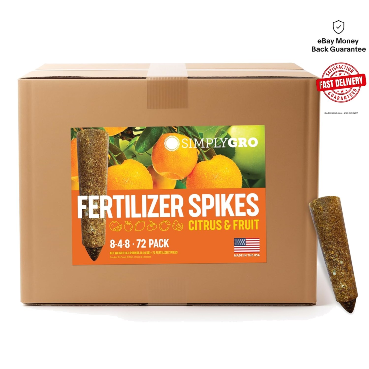 Professional Quality Citrus & Fruit Tree Fertilizer Spikes – 3 Nutrition