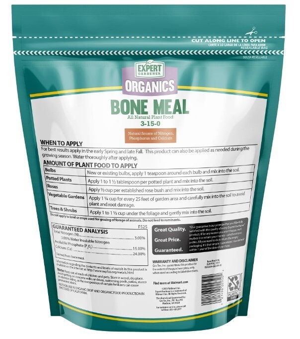 Bone Meal Plant Food, 3-15-0 Fertilizer, 4 lb. Contains No Additives Or Fillers.