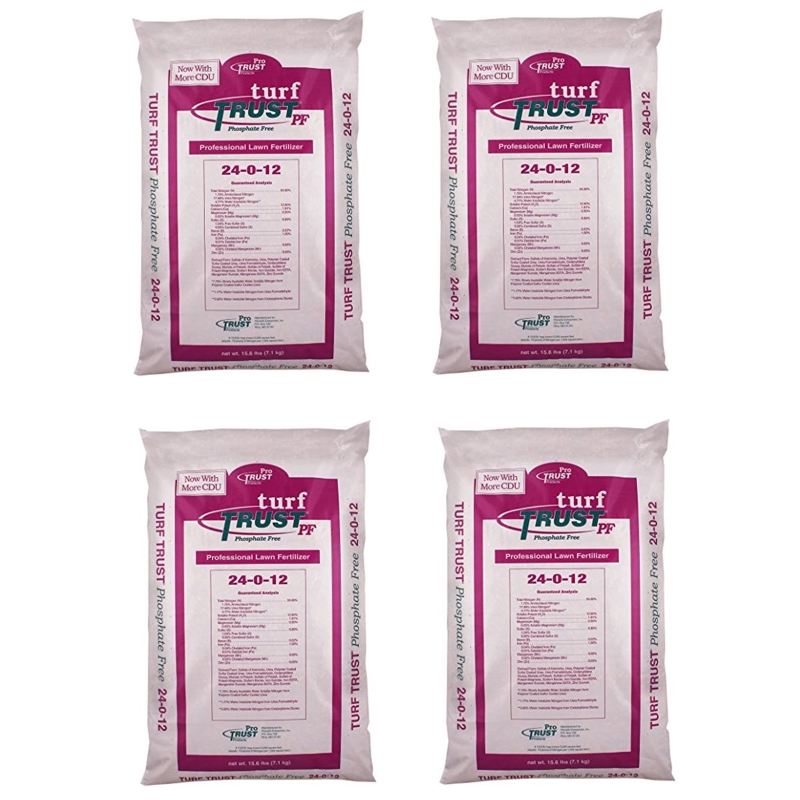 Turf Trust 5M Lawn Maintenance Fertilizer 24-0-12 (Pack of 4)