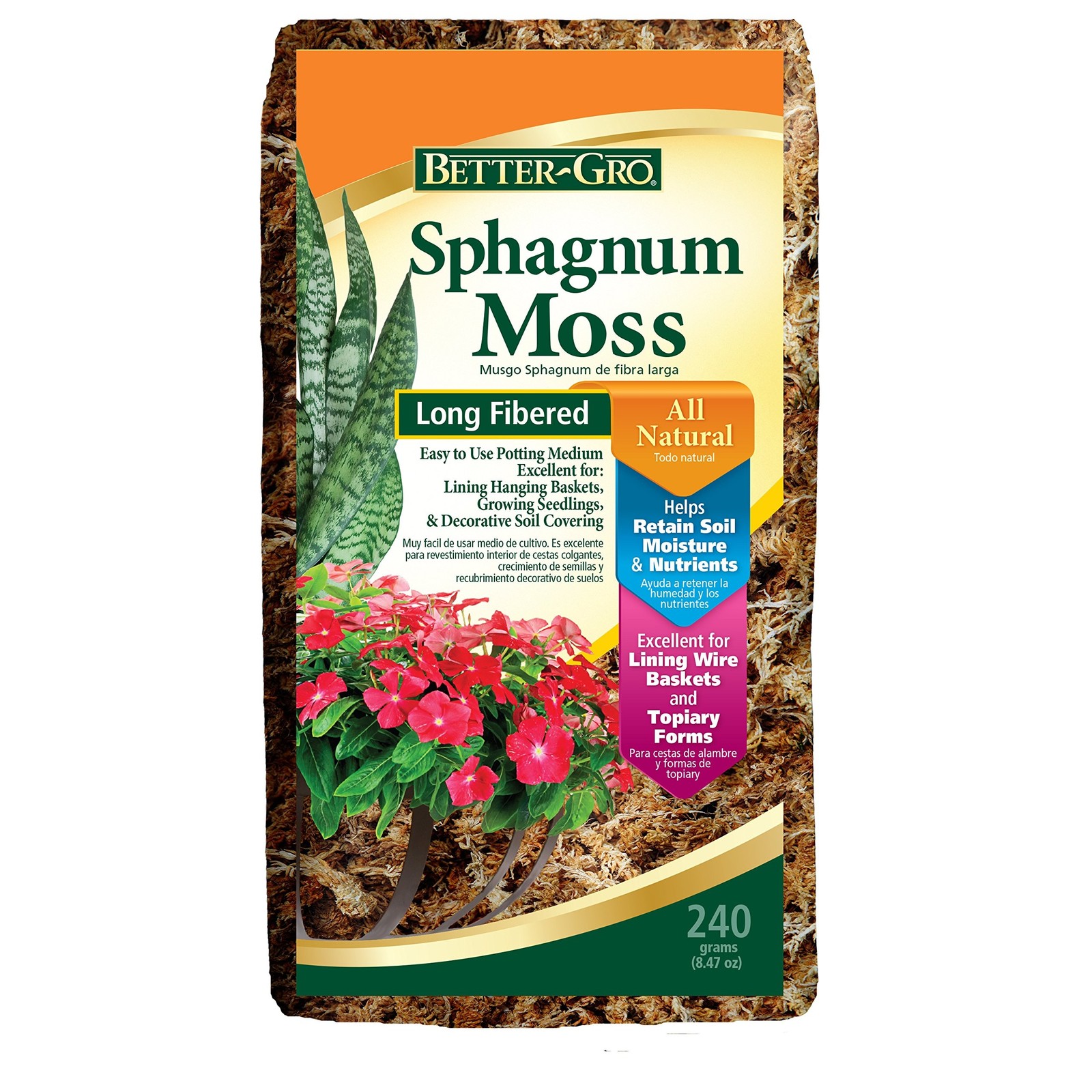Better-Gro Sphagnum Moss – 100% Natural, Long-Fiber Moss for Orchids, Ferns, …