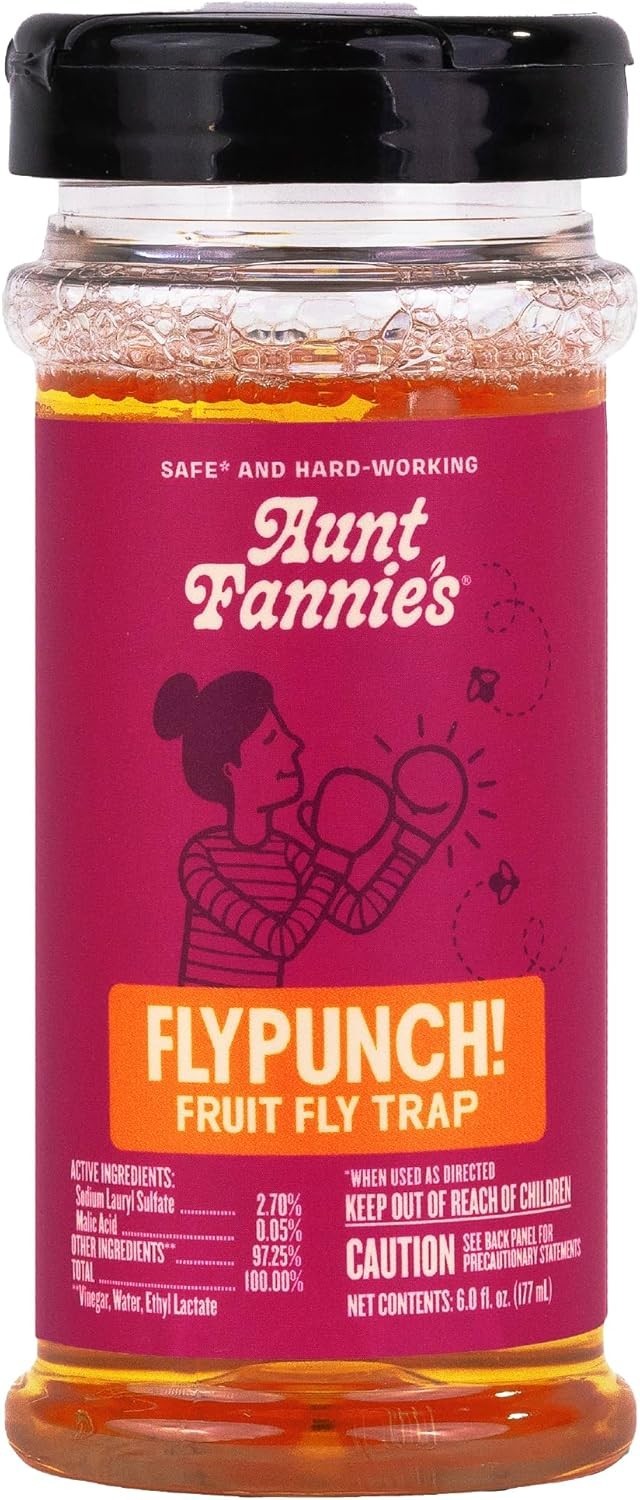 FlyPunch Fruit Fly Trap, Indoor Kitchen Use, 6 oz, Pack of 1 | Plant-Based In…