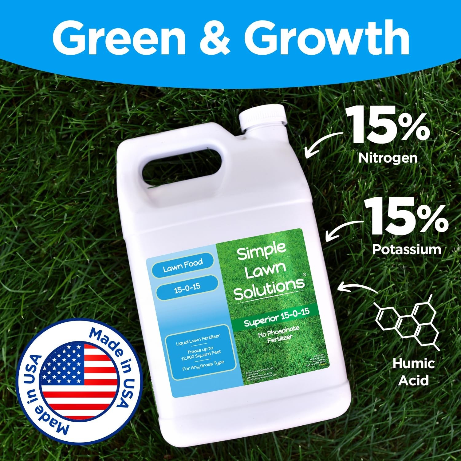 Superior 15-0-15 Liquid Fertilizer Nitrogen & Potash Lawn Food – Concentrated…