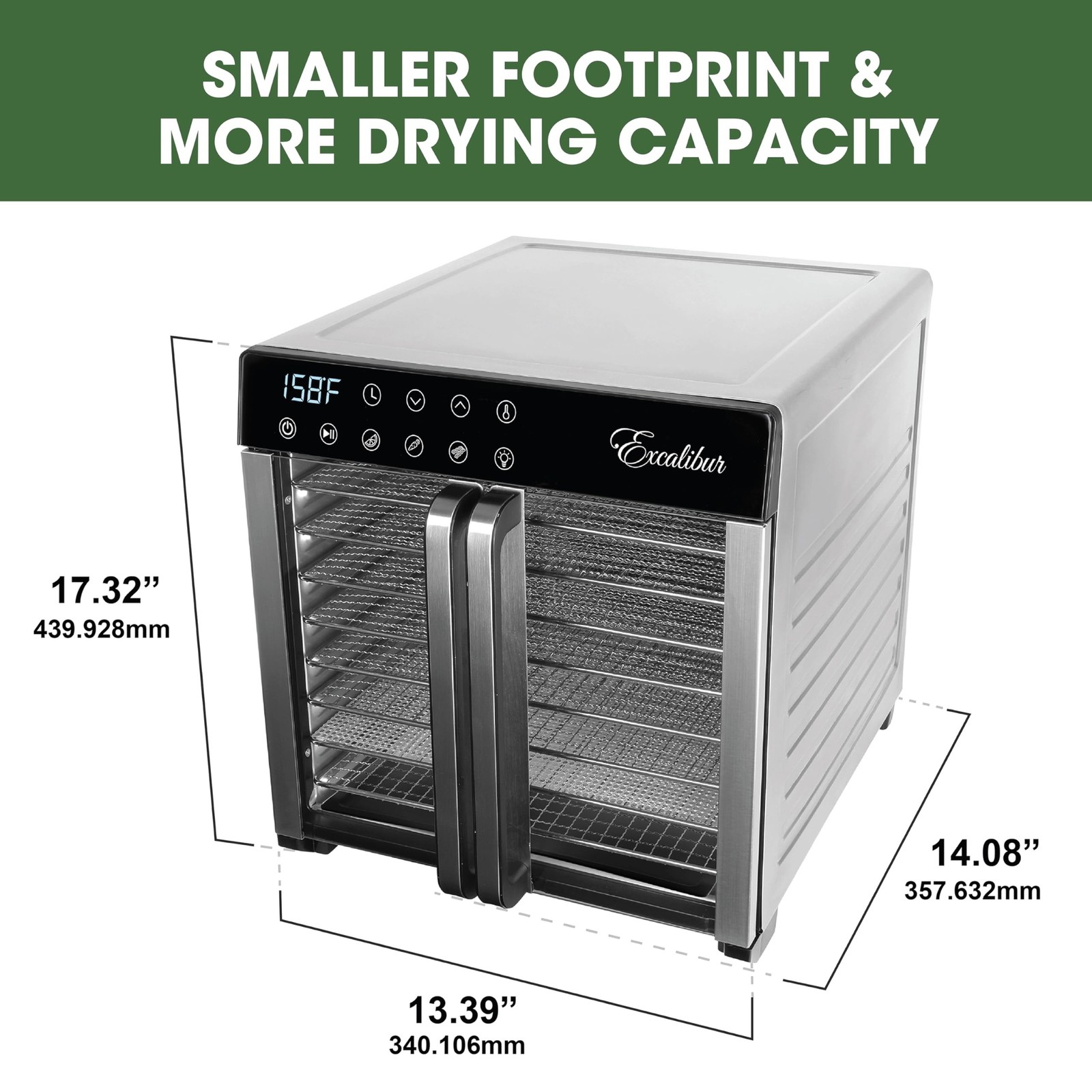 Excalibur Food Dehydrator 8-Tray for Jerky, Fruit, Vegetables, Herbs, Pet Tre…