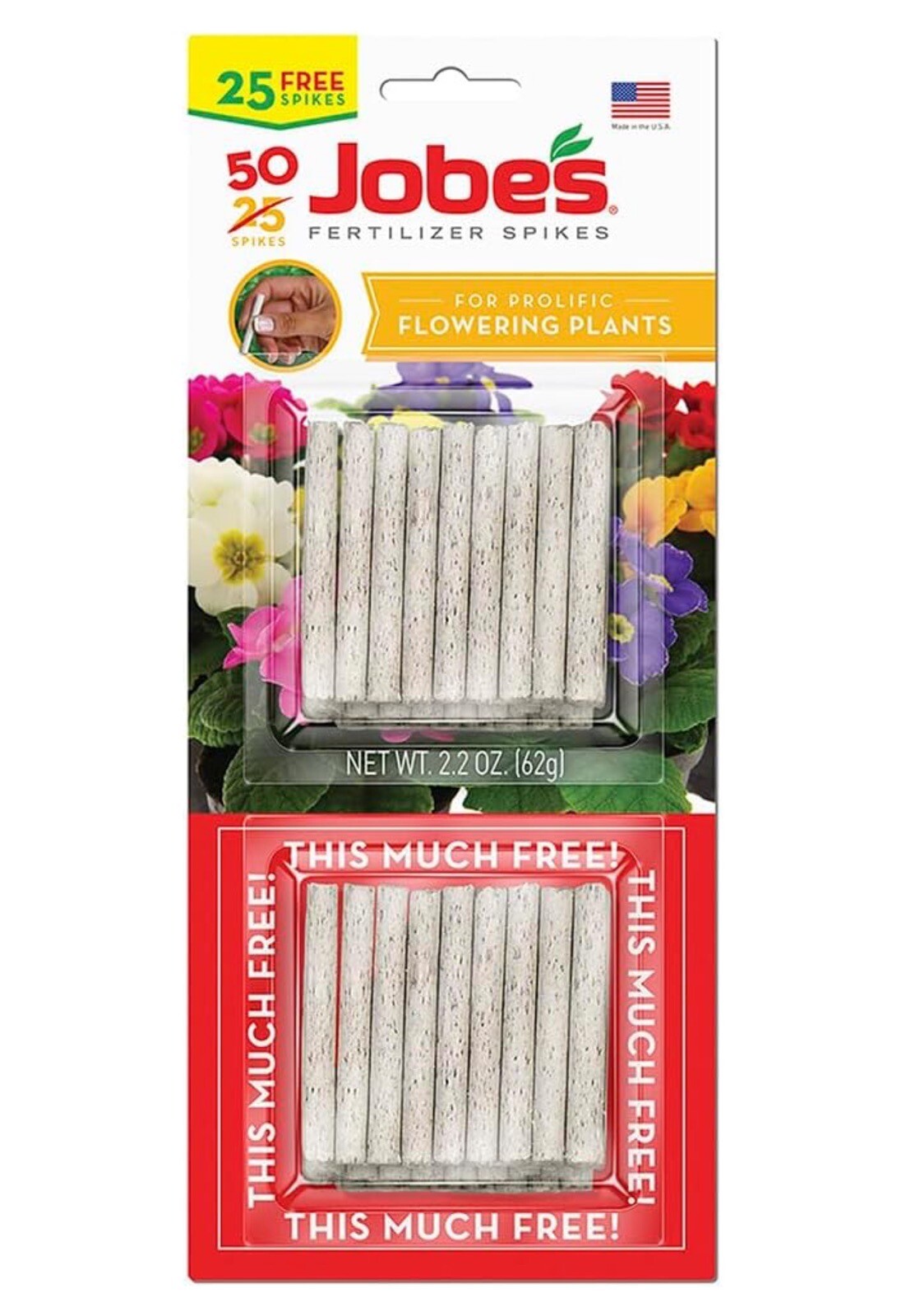 2 Pack Jobes Fertilizer Spikes Prolific Flowering Plants Contains 100 Spikes
