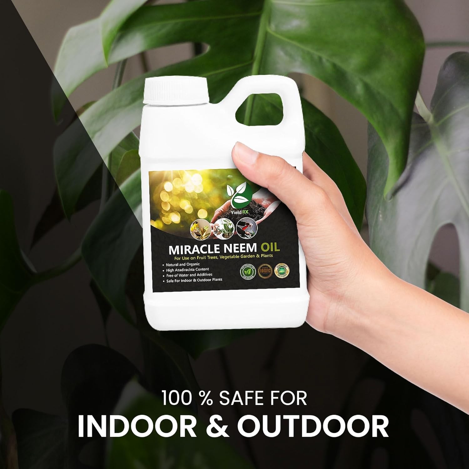 Yield Rx 100% Pure Cold Pressed Neem Oil for Indoor/Outdoor Plants & Vegetables