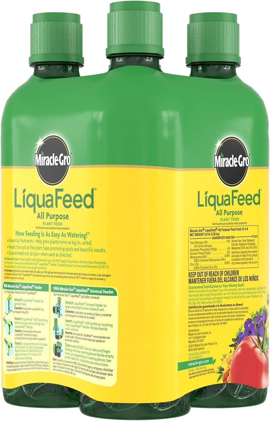 LiquaFeed All Purpose Plant Food Refills, Plant Fertilizer, 16 fl. oz., 4 Bot…
