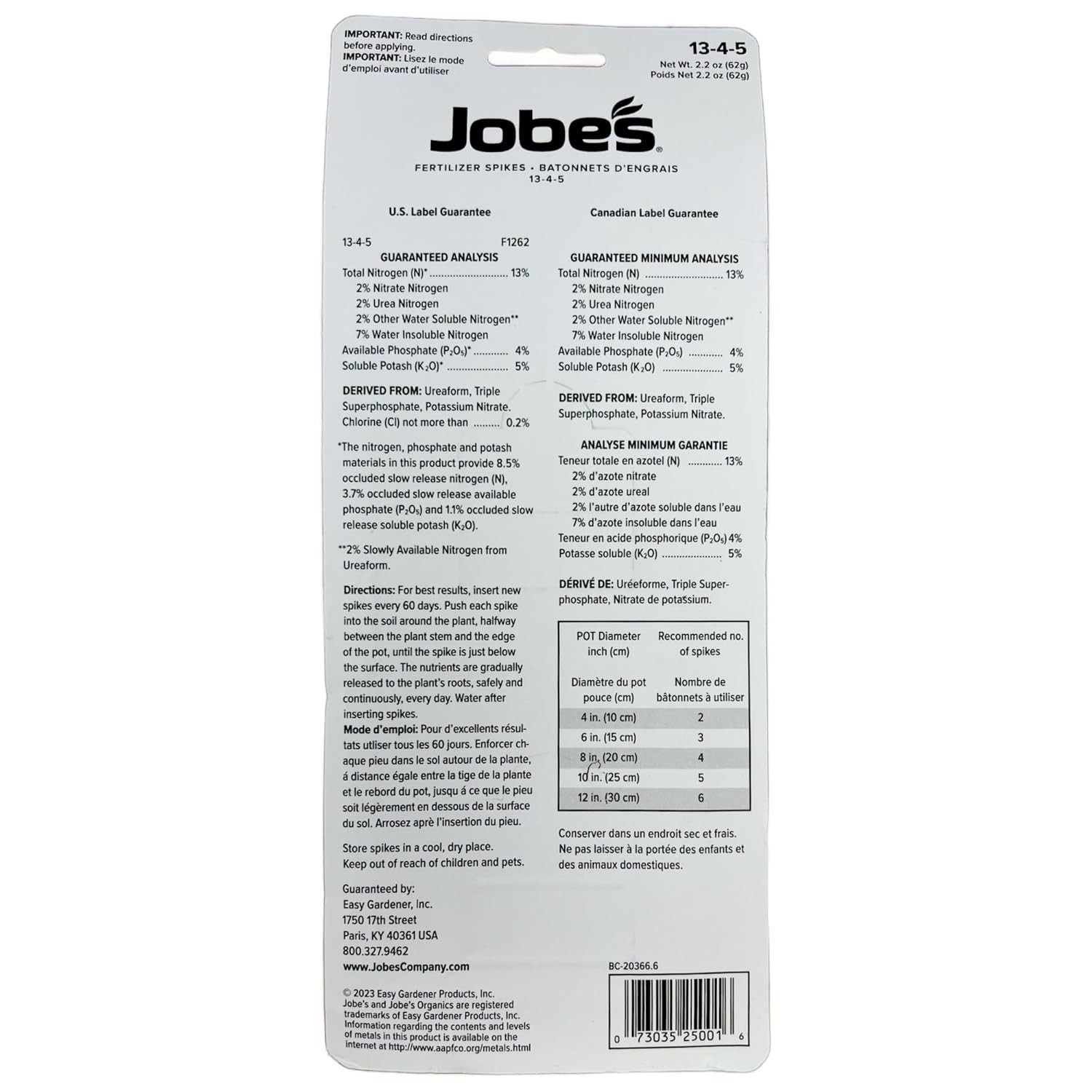 Jobe’s 5001T Houseplant Fertilizer Food Spikes, 50 Pack